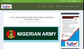 
							         List of 2018 Nigerian Army Recruitment Zonal Centres & Screening ...								  
							    