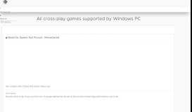 
							         List of all Windows PC cross-play games currently available.								  
							    