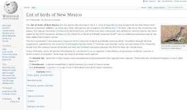 
							         List of birds of New Mexico - Wikipedia								  
							    