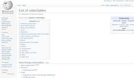 
							         List of collectables - Wikipedia								  
							    