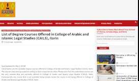 
							         List of Degree Courses Offered in College of Education, Katsina-Ala ...								  
							    