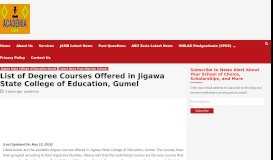 
							         List of Degree Courses Offered in Jigawa State College of Education ...								  
							    