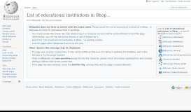 
							         List of educational institutions in Bhopal - Wikipedia								  
							    