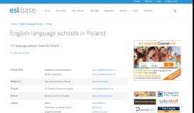 
							         List of English language schools in Poland - Eslbase.com								  
							    