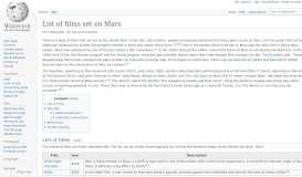 
							         List of films set on Mars - Wikipedia								  
							    