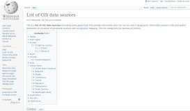 
							         List of GIS data sources - Wikipedia								  
							    