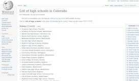 
							         List of high schools in Colorado - Wikipedia								  
							    