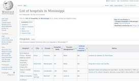 
							         List of hospitals in Mississippi - Wikipedia								  
							    
