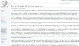 
							         List of Malaysia Airlines destinations - Wikipedia								  
							    