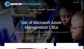 
							         List of Microsoft Azure Management URLs - Modern Deployment IT Blog								  
							    