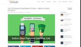 
							         List Of Payment Gateways In India | Best Payment Gateway Providers								  
							    