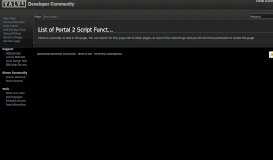 
							         List of Portal 2 Script Functions - Valve Developer Community								  
							    