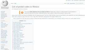 
							         List of postal codes in Mexico - Wikipedia								  
							    