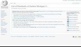 
							         List of Presidents of Eastern Michigan University - Wikipedia								  
							    