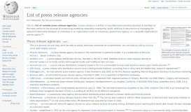 
							         List of press release agencies - Wikipedia								  
							    