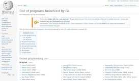 
							         List of programs broadcast by G4 - Wikipedia								  
							    