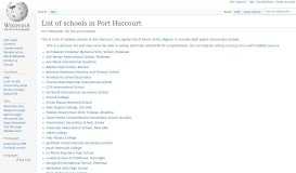 
							         List of schools in Port Harcourt - Wikipedia								  
							    