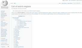 
							         List of search engines - Wikipedia								  
							    
