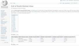 
							         List of South Korean visas - Wikipedia								  
							    