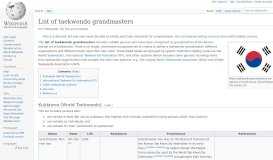 
							         List of taekwondo grandmasters - Wikipedia								  
							    