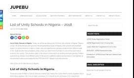 
							         List of Unity Schools in Nigeria and Fees - Jupebu								  
							    