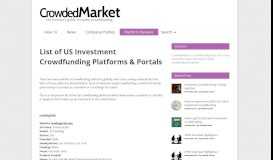 
							         List of US Investment Crowdfunding Platforms & Portals ...								  
							    