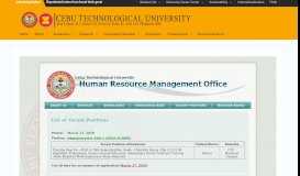 
							         List of Vacant Positions – Cebu Technological University								  
							    