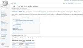 
							         List of video hosting services - Wikipedia								  
							    