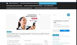 
							         List of Worker Compensation Insurance with Claim mailing address								  
							    