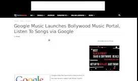 
							         Listen To Bollywood Hindi Songs via Google Music Portal - TechNorms								  
							    