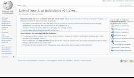 
							         Lists of American institutions of higher education - Wikipedia								  
							    