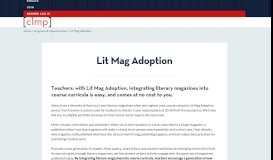 
							         Lit Mag Adoption - Community of Literary Magazines and ...								  
							    