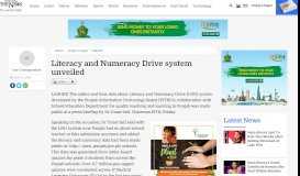 
							         Literacy and Numeracy Drive system unveiled | Lahore ...								  
							    