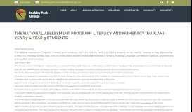 
							         Literacy and Numeracy (NAPLAN) - Buckley Park College								  
							    