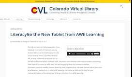 
							         LiteracyGo the New Tablet from AWE Learning - Colorado Virtual Library								  
							    