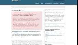 
							         Literary Works: Registration | U.S. Copyright Office								  
							    