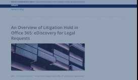 
							         Litigation Hold and eDiscovery in Office 365 - Netwrix Blog								  
							    