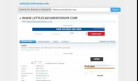 
							         littlecaesarsforum.com at Website Informer. Login. Visit ...								  
							    