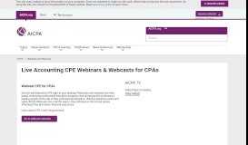 
							         Live Accounting CPE Webinars for CPAs | CPE for CPAs - aicpa								  
							    