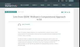 
							         Live From SXSW: Wolfram's Computational Approach to Ed. - Market ...								  
							    