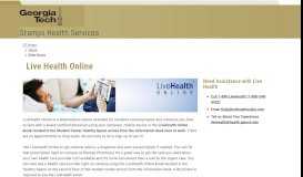 
							         Live Health Online | Stamps Health Services | Georgia Tech | Atlanta, GA								  
							    