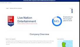 
							         Live Nation Entertainment - Great Place To Work United States								  
							    