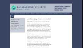 
							         Live Reporting: Parent Information - Paraparaumu College								  
							    