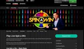 
							         Live Spin a Win – Casino Game - PokerStars Casino								  
							    