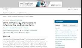 
							         Liver immunology and its role in inflammation and homeostasis - Nature								  
							    