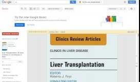 
							         Liver Transplantation, An Issue of Clinics in Liver Disease, E-Book								  
							    