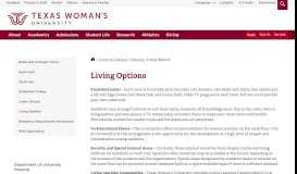 
							         Living Options - Living on Campus - Texas Woman's University								  
							    