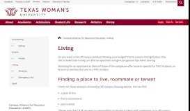 
							         Living - - Texas Woman's University								  
							    