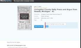 
							         Livingston County Daily Press and Argus from Howell, Michigan on ...								  
							    
