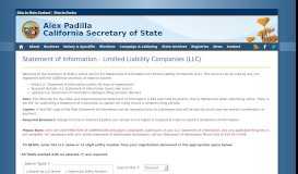 
							         LLC Statement of Information Search | California Secretary of State								  
							    